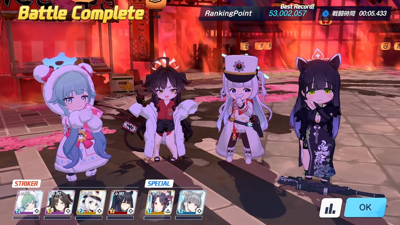【ブルアカ】総力戦 クロカゲ Lunatic 2凸 53,002,507 PT ☆3ヒカリ, キキヨゥ