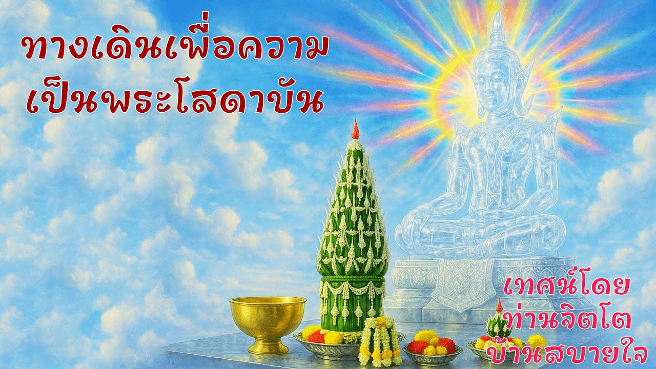 เทศน์ เรื่องทางเดินเพื่อความเป็นพระโสดาบัน  - ท่านจิตโต บ้านสบายใจ