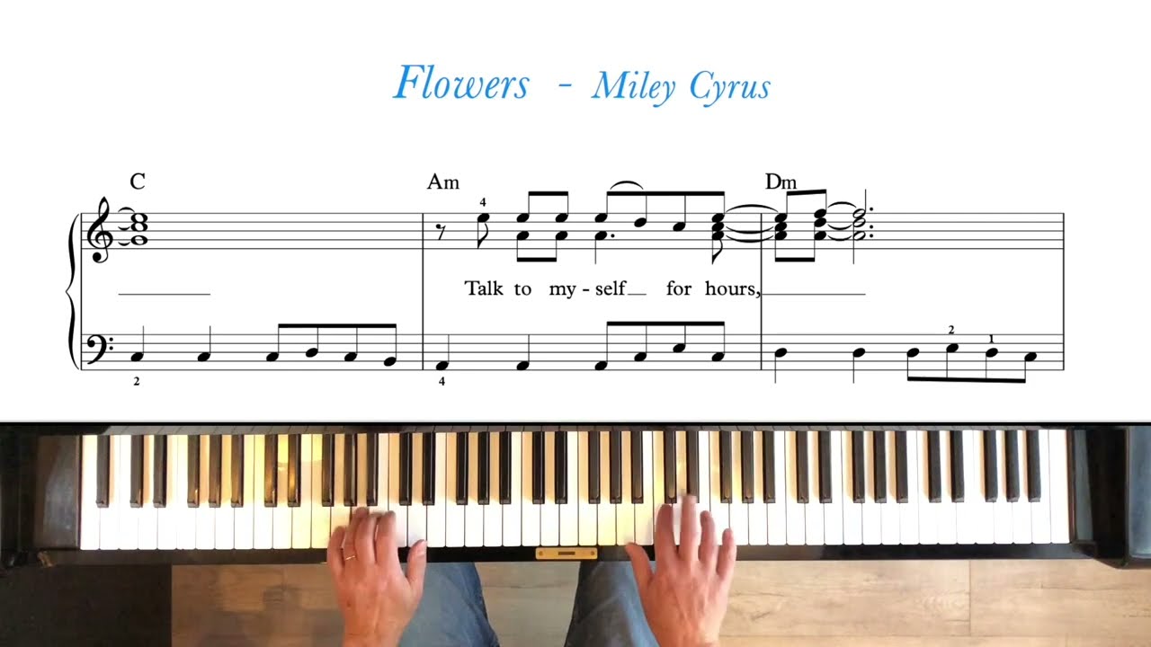 Flowers - Miley Cyrus | Intermediate Piano Tutorial + Sheet Music (Original Arrangement)