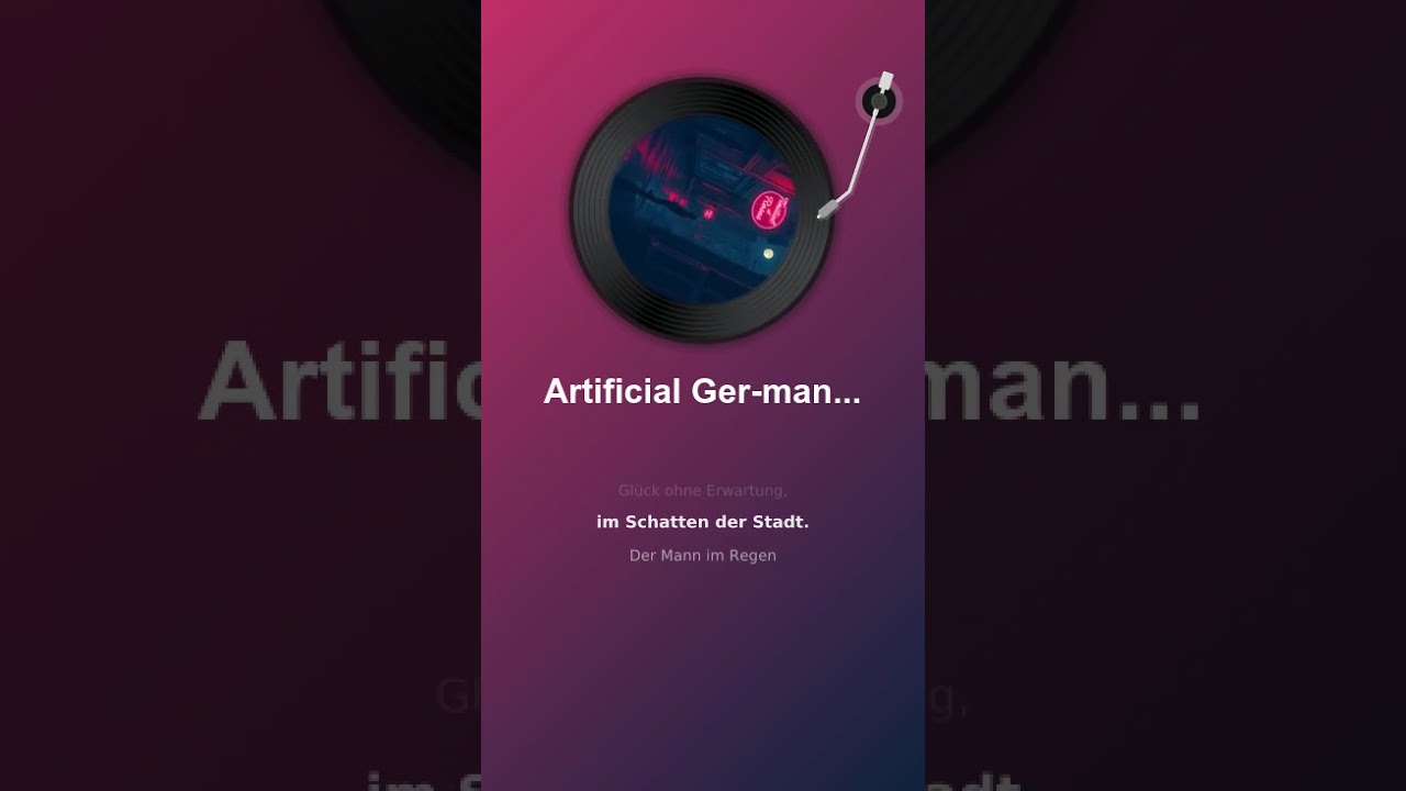 Artificial Ger man - Der Mann im Regen