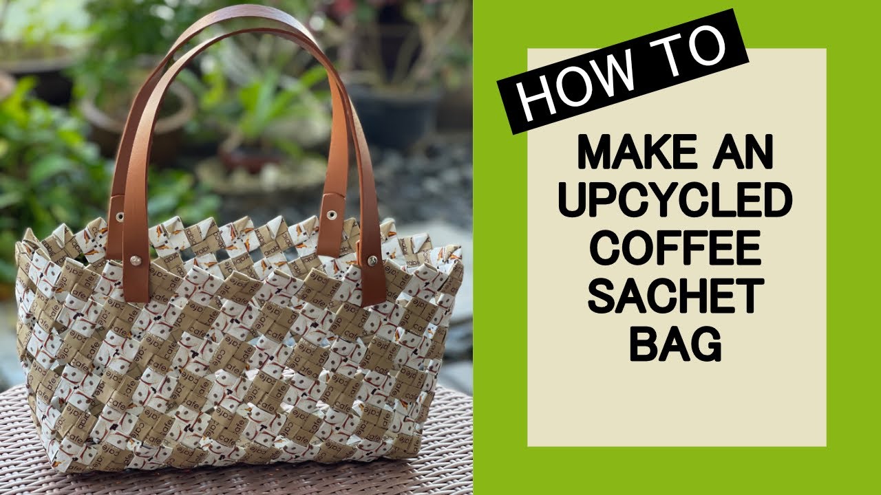Upcycled coffee sachet bag