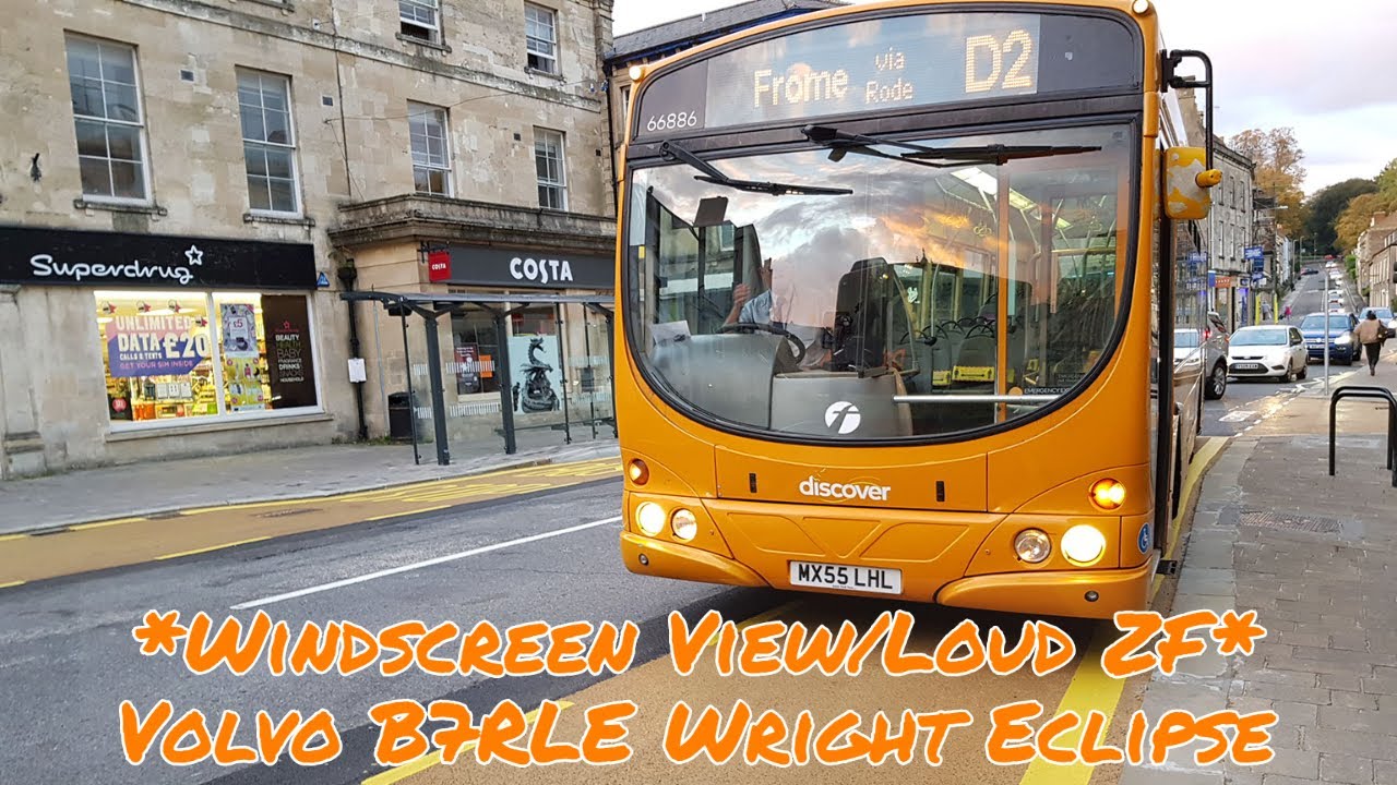 *Windscreen View/Loud ZF* Volvo B7RLE Wright Eclipse (D2 Bath to Frome) MX55 LHL/66886//First Bus