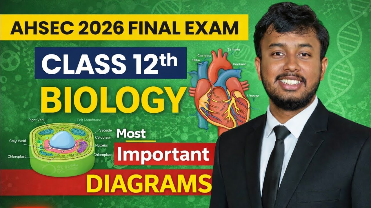 AHSEC Class 12 Biology 2026 🔥 Most Important Diagrams | Assam Board HS Final Exam