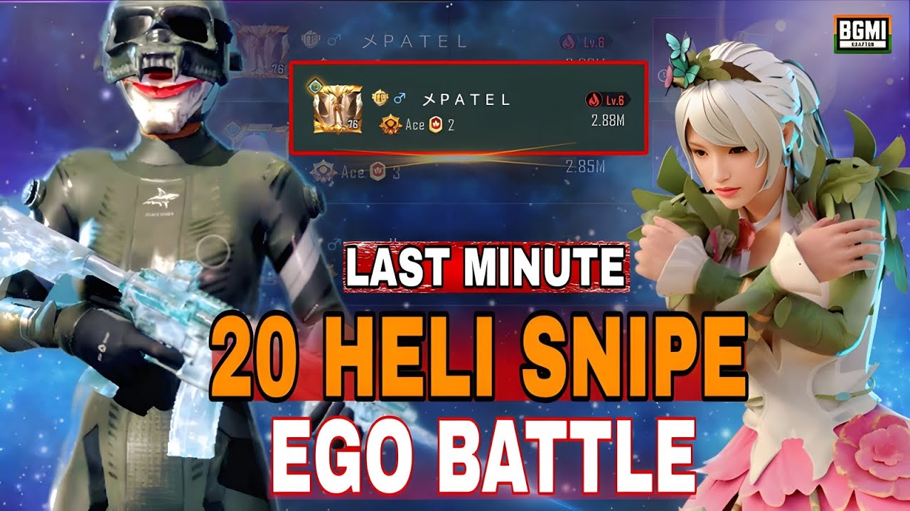 EGO BATTLE🫣😱 || LAST MINUTE 20 HELICOPTER SNIPE 🚁 || PK1 TO PK10 POINT SYSTEM ✅ || #bgmi #rajuplays 