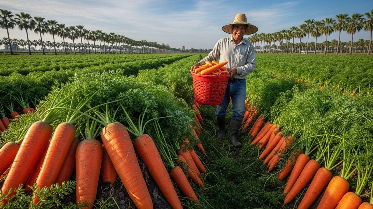 Carrot Harvesting and Juice Production | Agricultural Secrets
