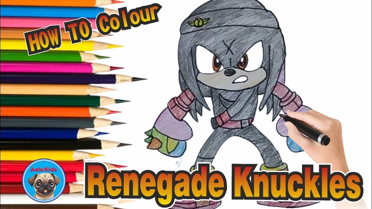 How to Colour Renegade Knuckles for Kids | Easy Coloring Tutorial – Aelu Kids