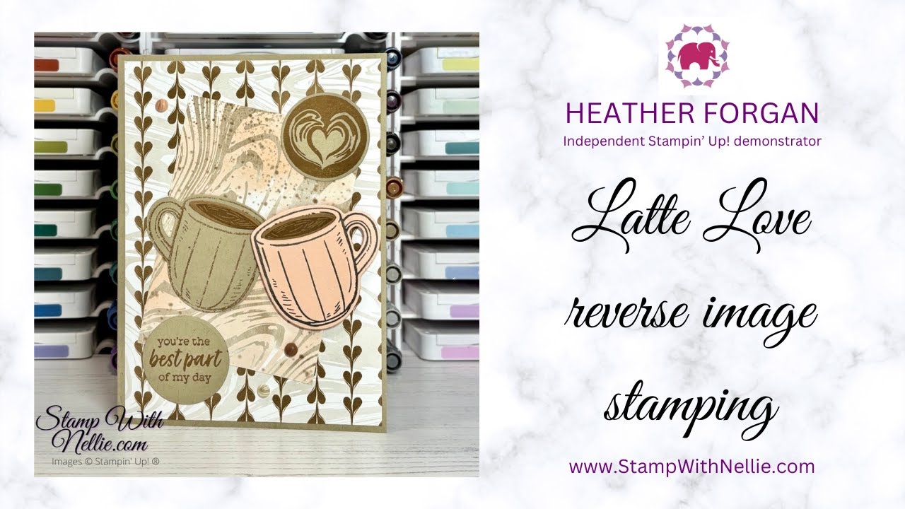 How to make a card with reverse image stamping using Stampin' Up! Latte Love