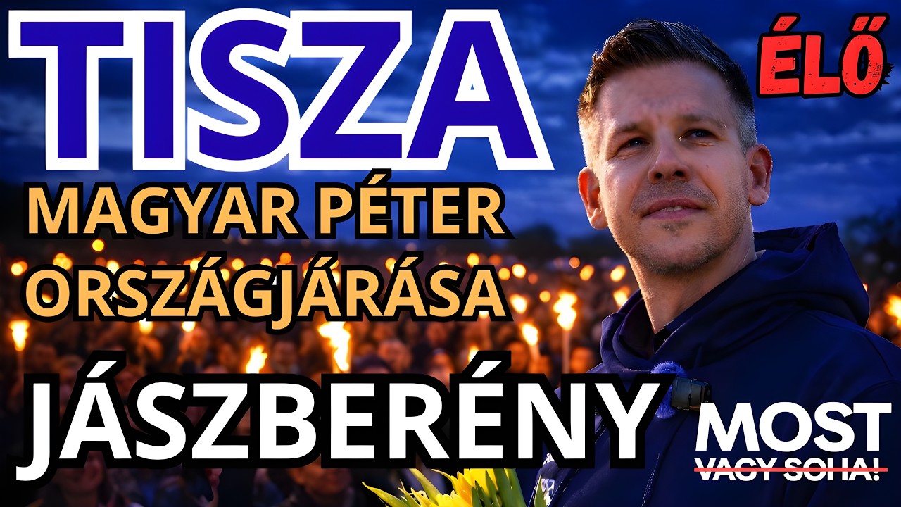 Magyar P&eacute;ter orsz&aacute;gj&aacute;r&aacute;sa - J&Aacute;SZBER&Eacute;NY 🔴⚪🟢 &Eacute;LŐ K&Ouml;ZVET&Iacute;T&Eacute;S - TISZA  #tiszap&aacute;rt #magyarpeter