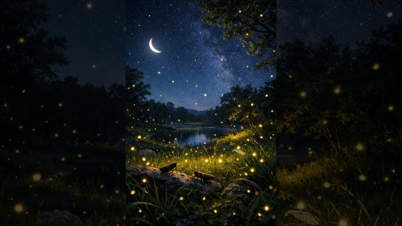 Summer Night Ambience 🌌 Crickets, Soft Night Air & Peaceful Calm | No Music