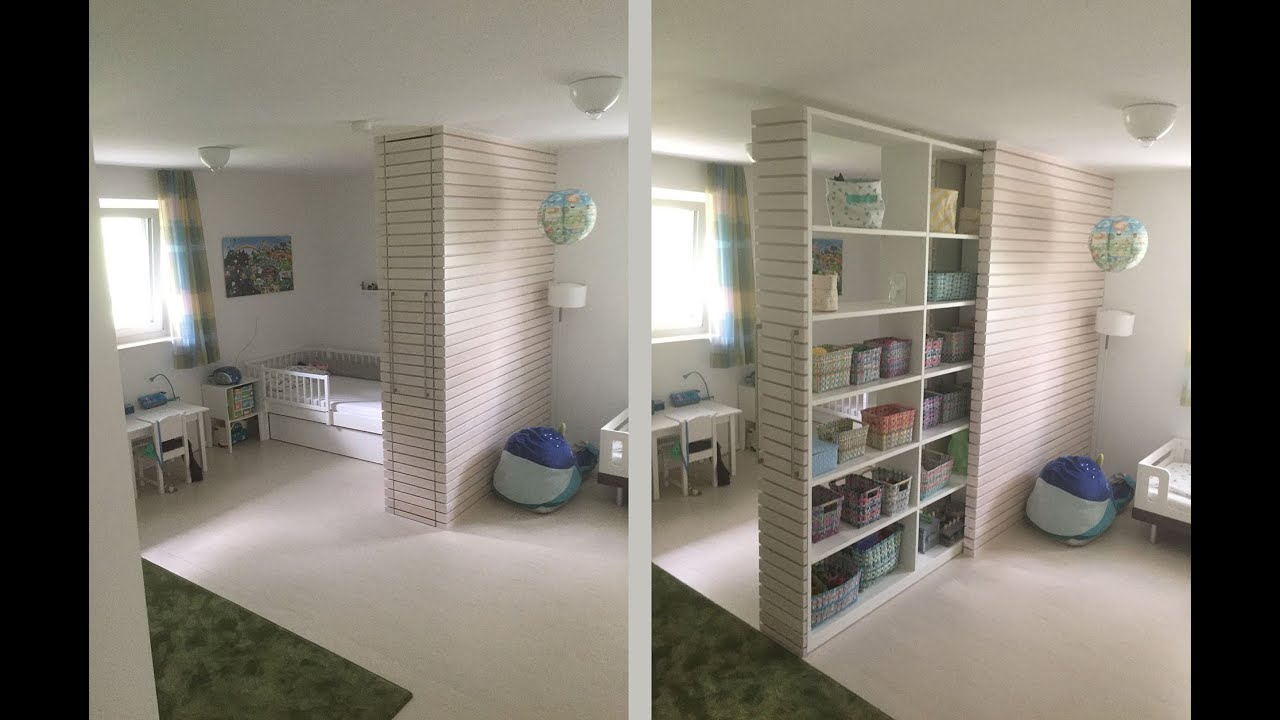 Teilung eines Kinderzimmers mit einem Einbauschrank