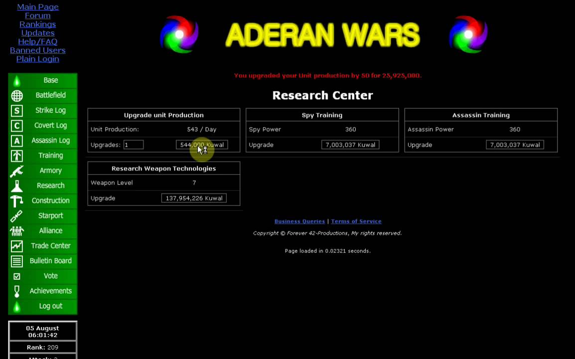 Aderan 04 Attack Logs, Trading, Alliances, Officers