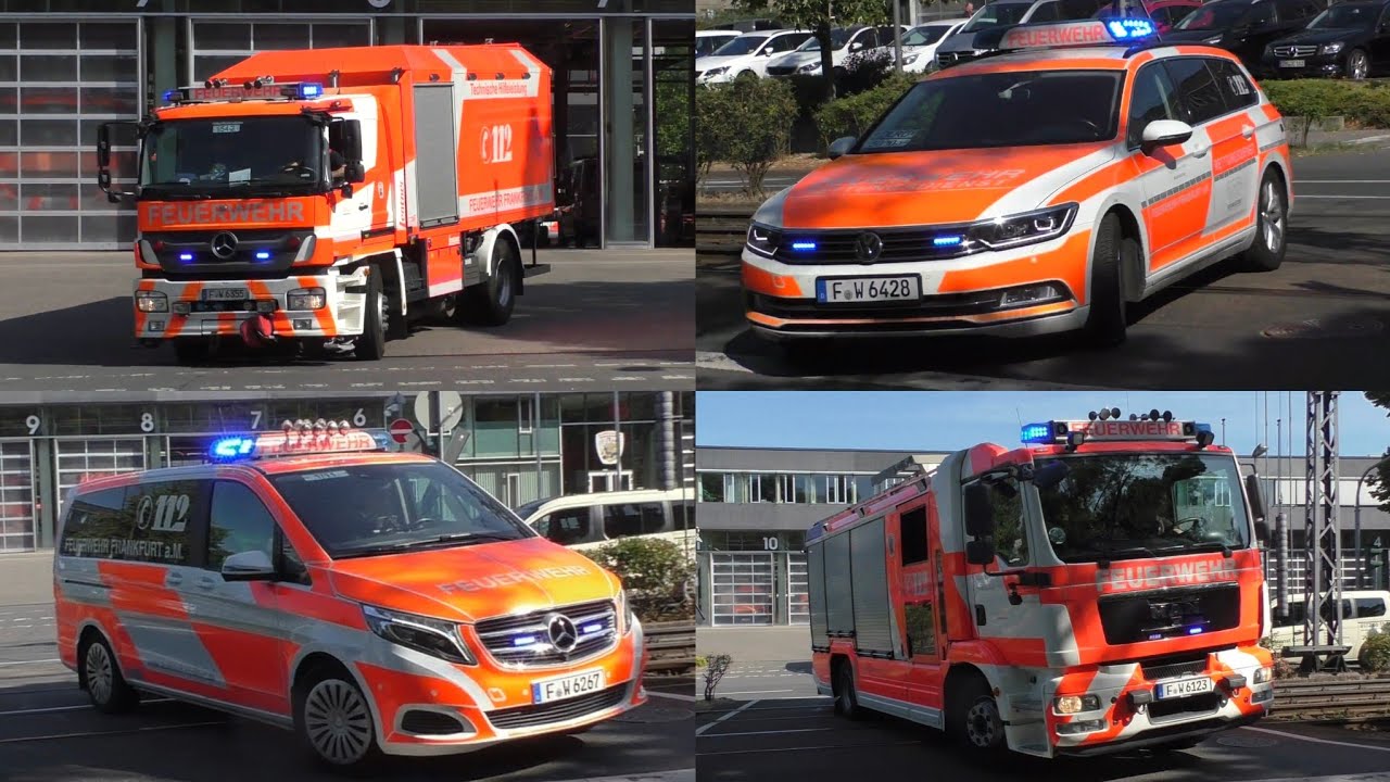[Großeinsatz] C-Dienst + B-Dienst + HLF 20 + RW Schiene + KdoW OLRD Feuerwehr Frankfurt Feuerwache 1