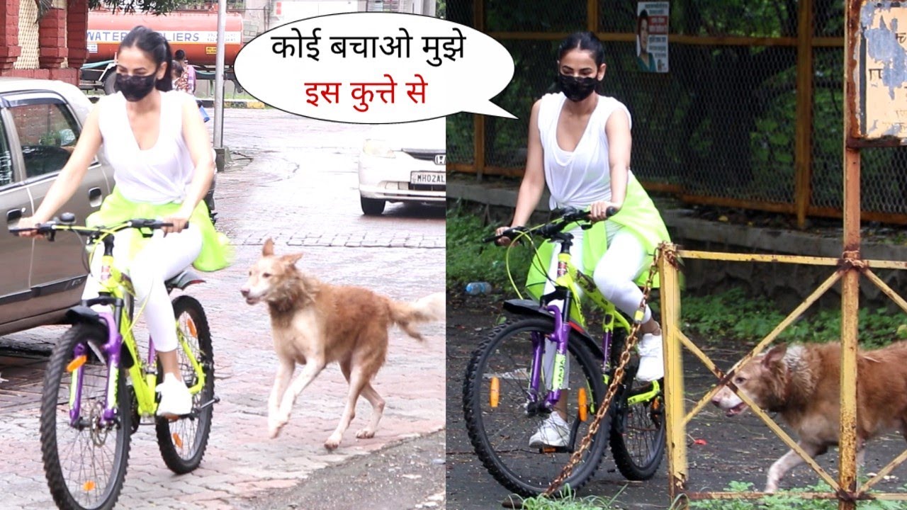 Jannat Frame Sonal Chauhan was scared of street Dogs during Cycling On Road | At Versova