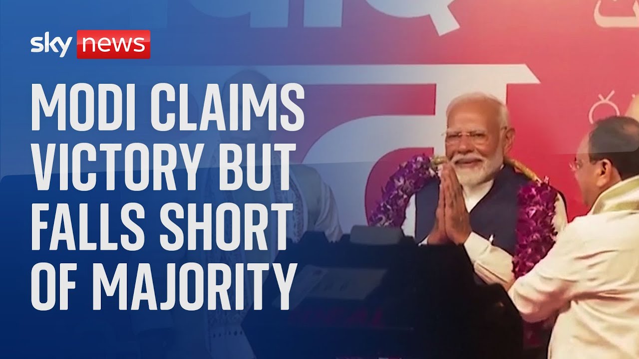 India election: Modi claims victory but falls short of overall majority