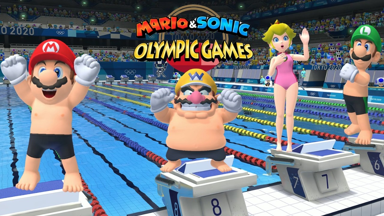 Swimming 100m Gameplay Mario & Sonic At The Olympic Games Tokyo 2020 Mario Luigi +++ DR   Eggman