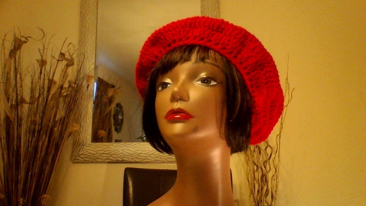 Как связать крючком простой берет/там