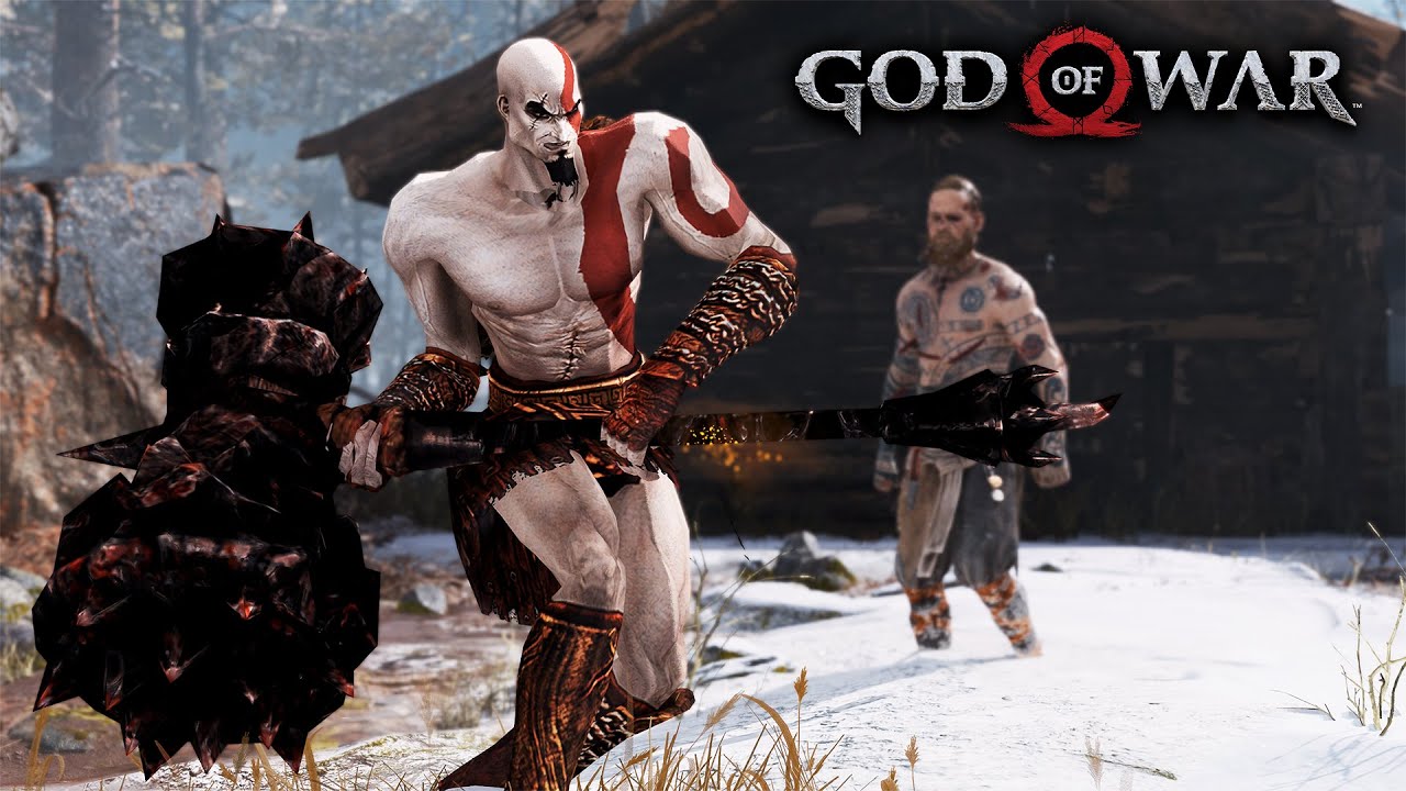 BARBARIAN HAMMER KRATOS VS Baldur Boss Fight (God of War PC Gameplay Mod Showcase) - GOW2 Weapons