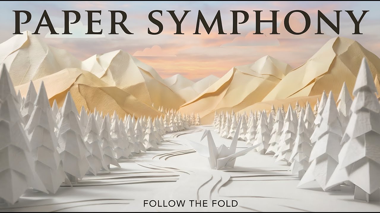 Paper World Symphony | Relaxing Animated Ambience | Paper Animation: Serene Symphony of Folding Art