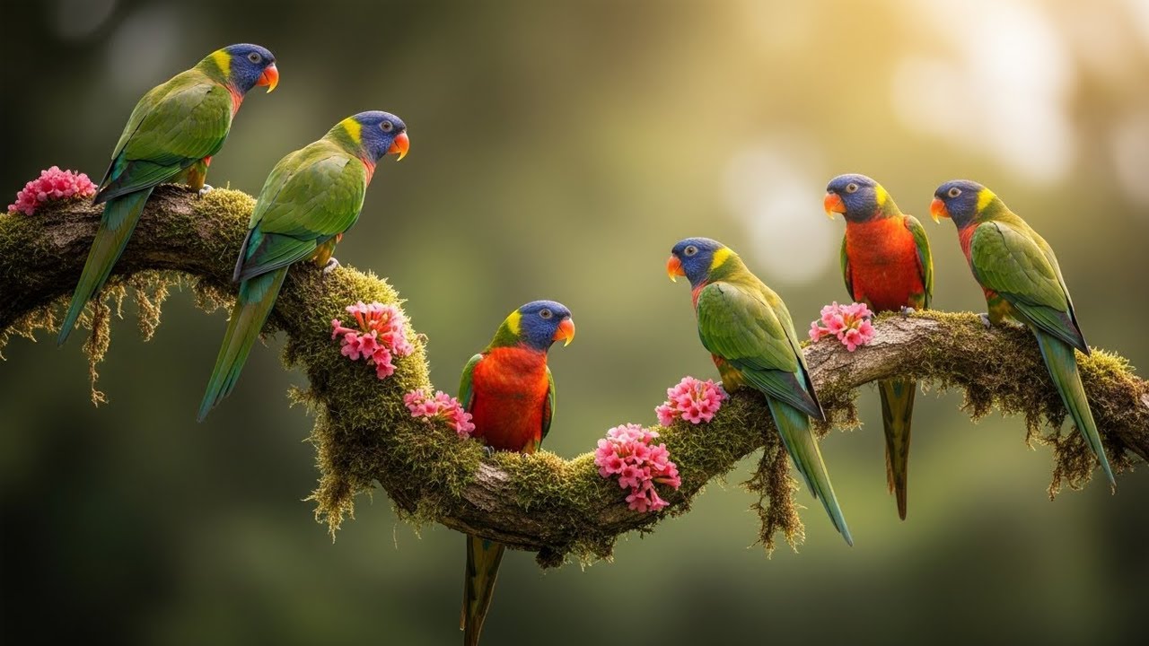 Colorful Tropical Birds in Peaceful Forest 🌿 Relaxing Nature Sounds & Ambient Music