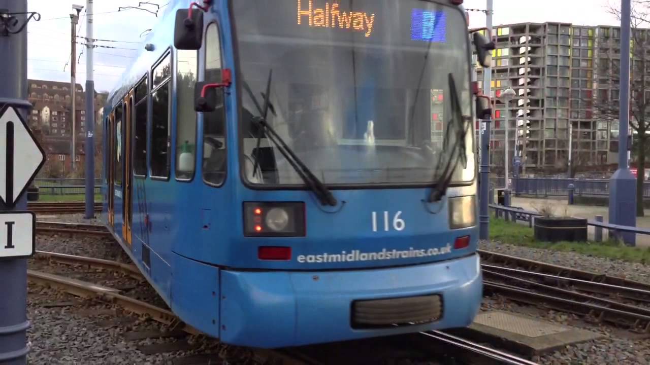 Christmas Eve Sheffield SuperTram EMT 116 From Malin Bridge To Halfway