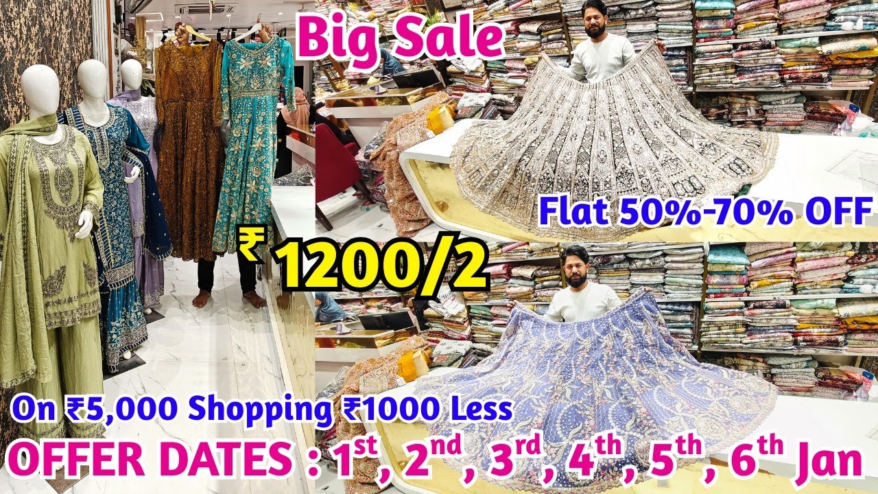 New Year Special Sale | Flat 50%-70% OFF | ₹ 1200/2 Pakistani Suits Exclusive Bridal Lehengas Sarees