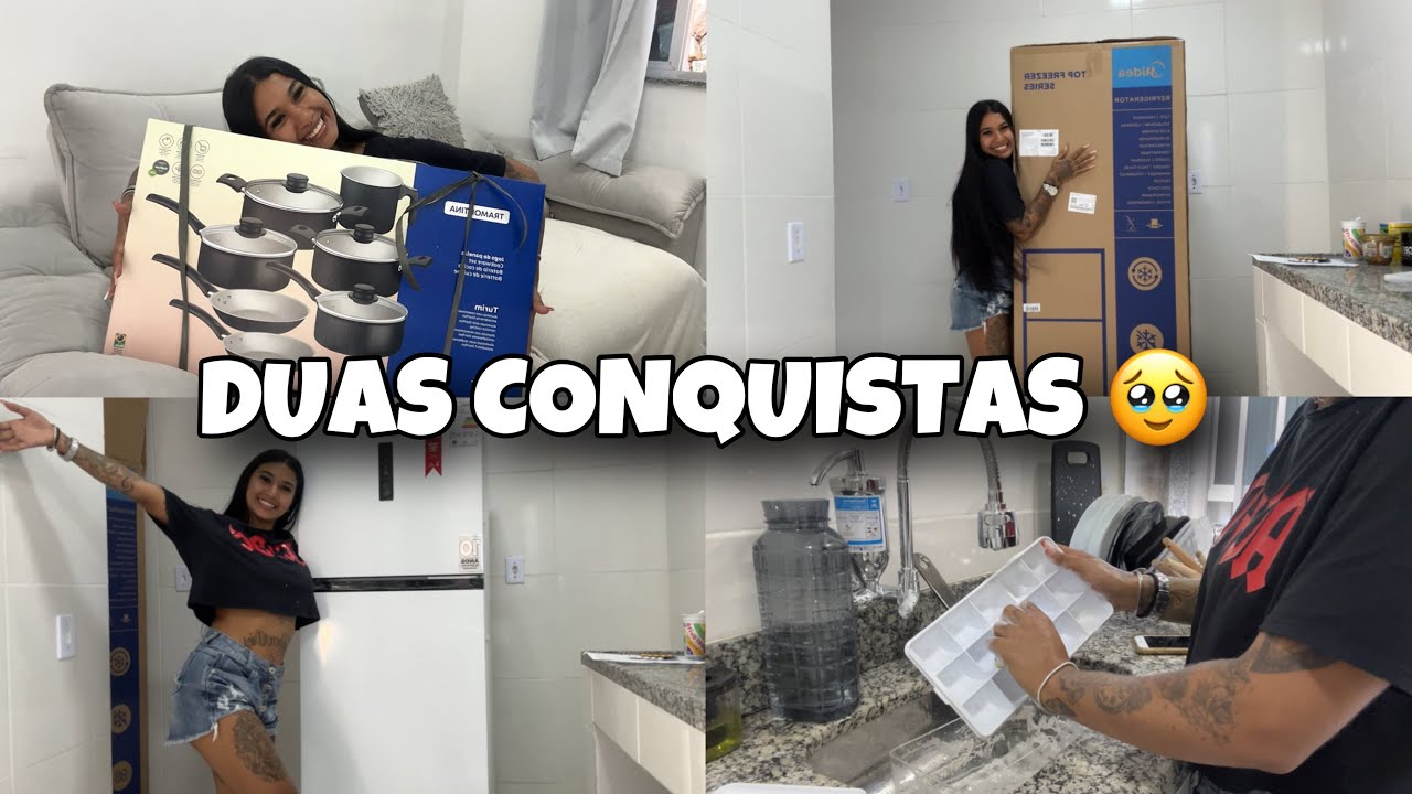REALIZEI DUAS CONQUISTAS - COMPREI UMA GELADEIRA + em busca de panelas