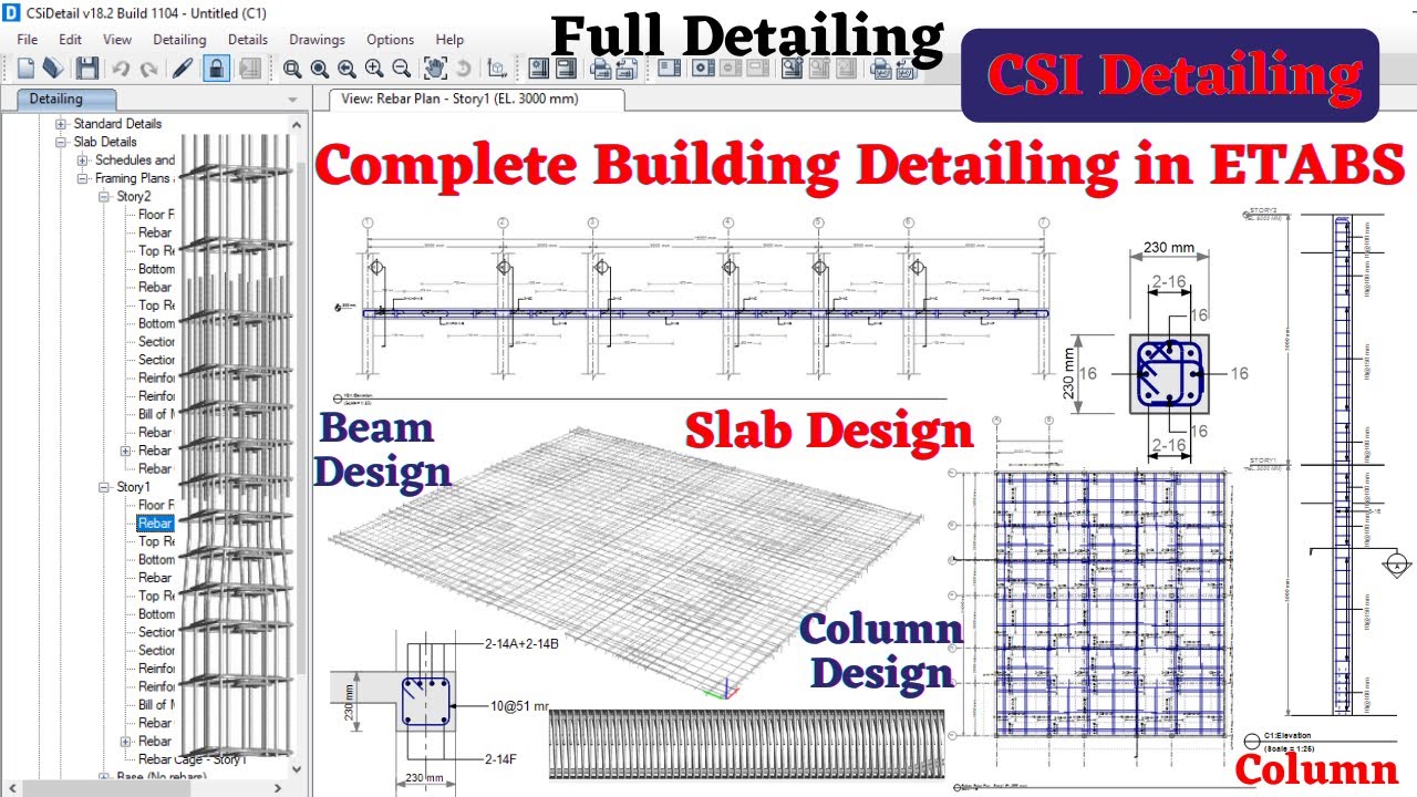 Complete Slab Design in ETABS software | complete G+1 building detailing | civil engineering |online