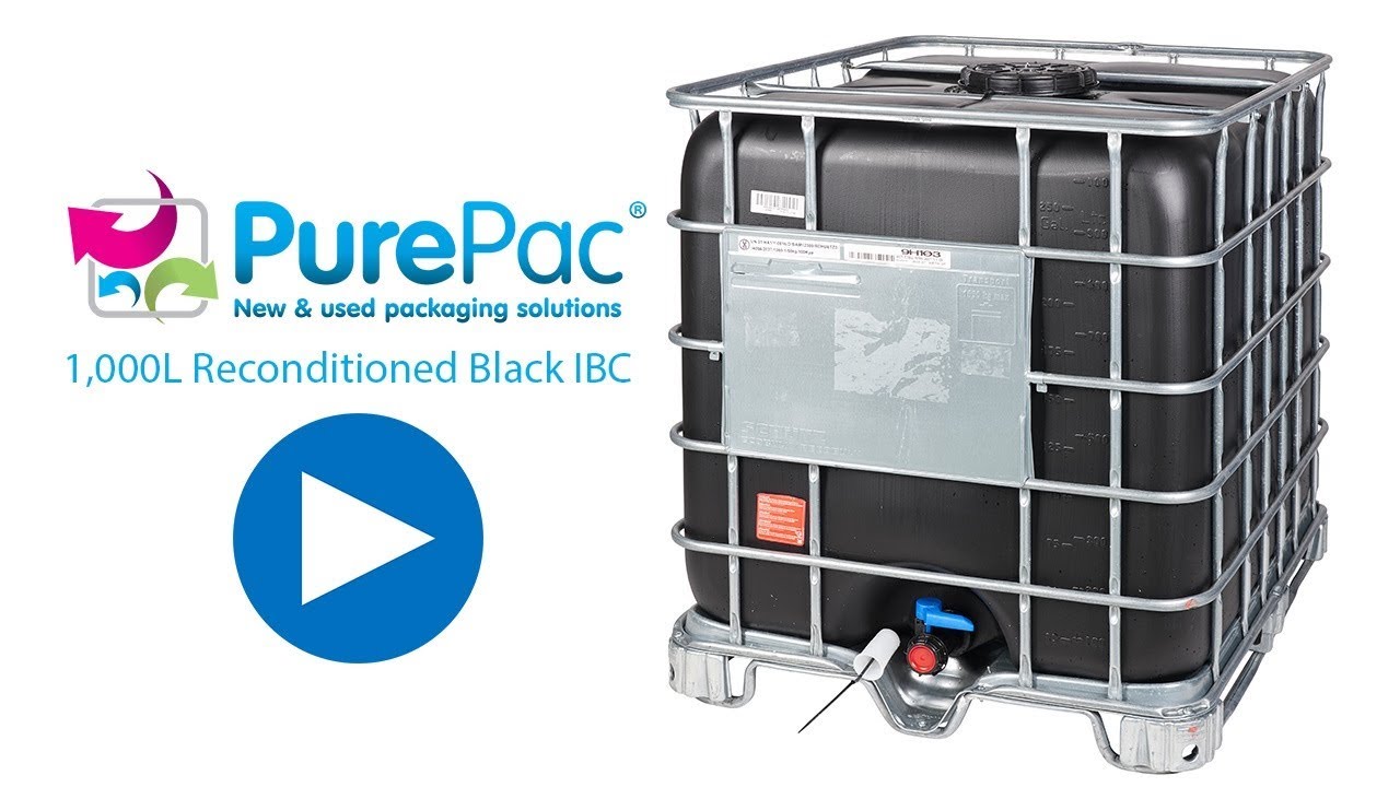 1,000L Reconditioned Black IBC from PurePac