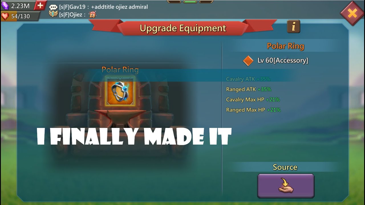 POLAR RING MYTHIC! All my sets are finally mythic! - Lords Mobile
