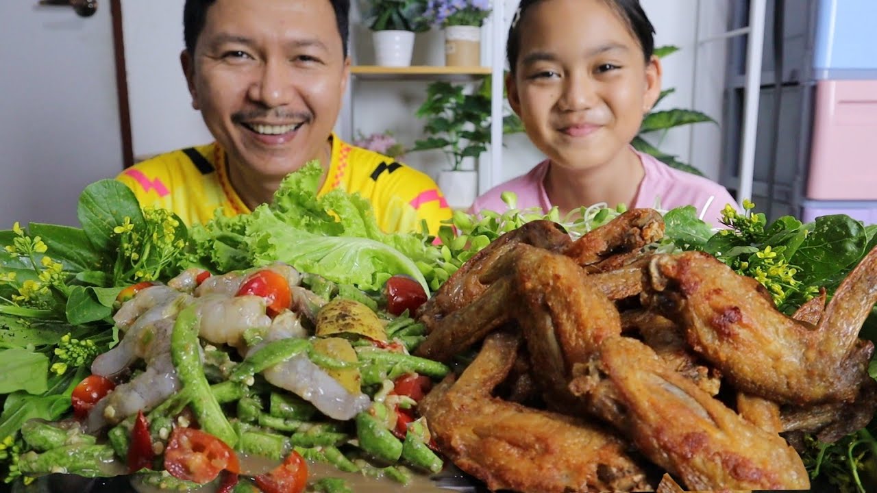 ตำถั่วกุ้งสดกับปีกไก่ทอดน้ำปลาแซ่บๆ 13 กุมภาพันธ์ พ.ศ.2569