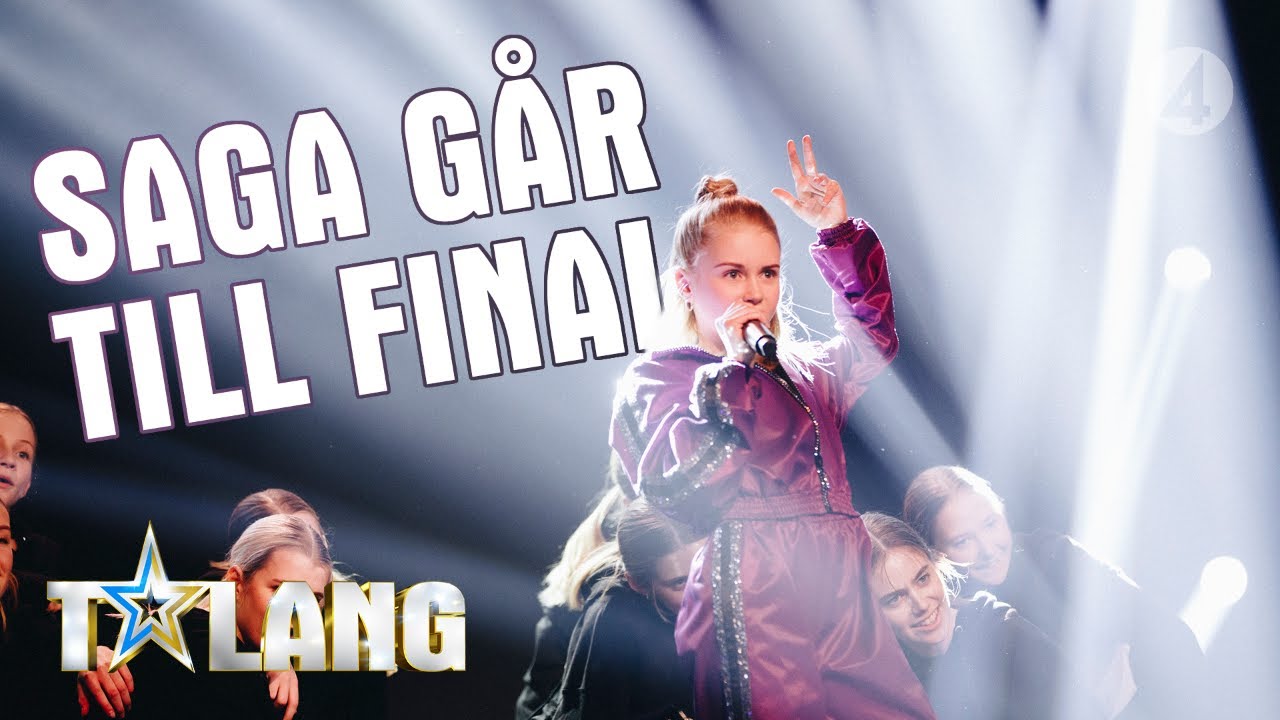 Saga gör ett popstjärneframträdande med låten ”Ain´t my fault" i Talang 2019. - Talang (TV4)