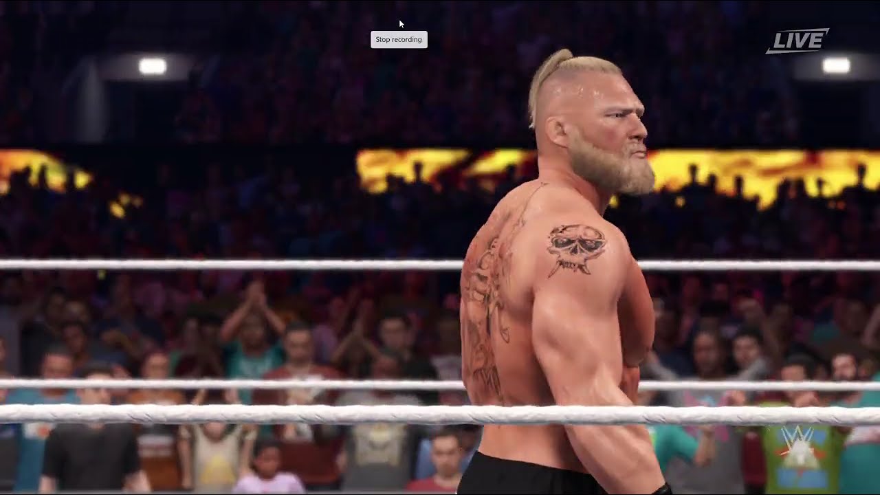 WWE 2K22 Gameplay | Brock Lesnar Vs. Goldberg #wwe #wwe2k22 #gameplay