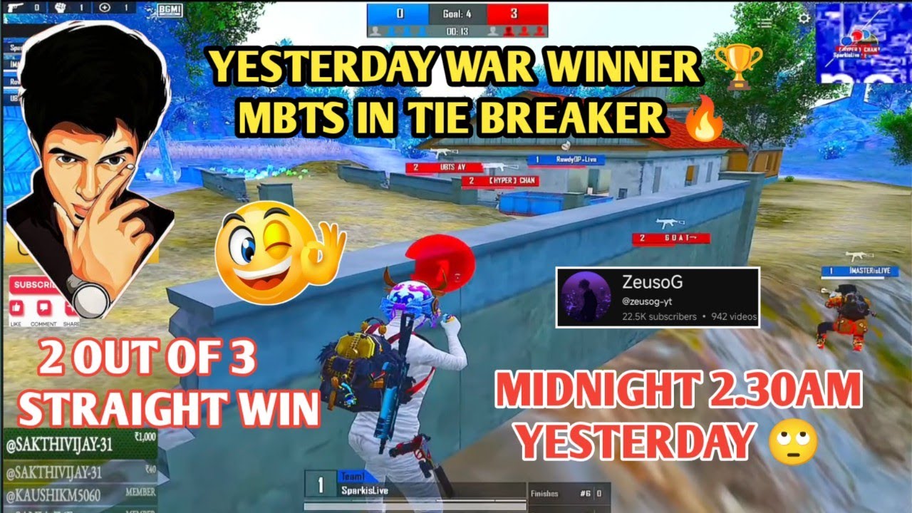 FINAL TIE BREAKER 🙆 WINNERS 🏆 MBTS YESTERDAY WAR 🔥 #bgmilive #madan #TN49YT #bgmi 