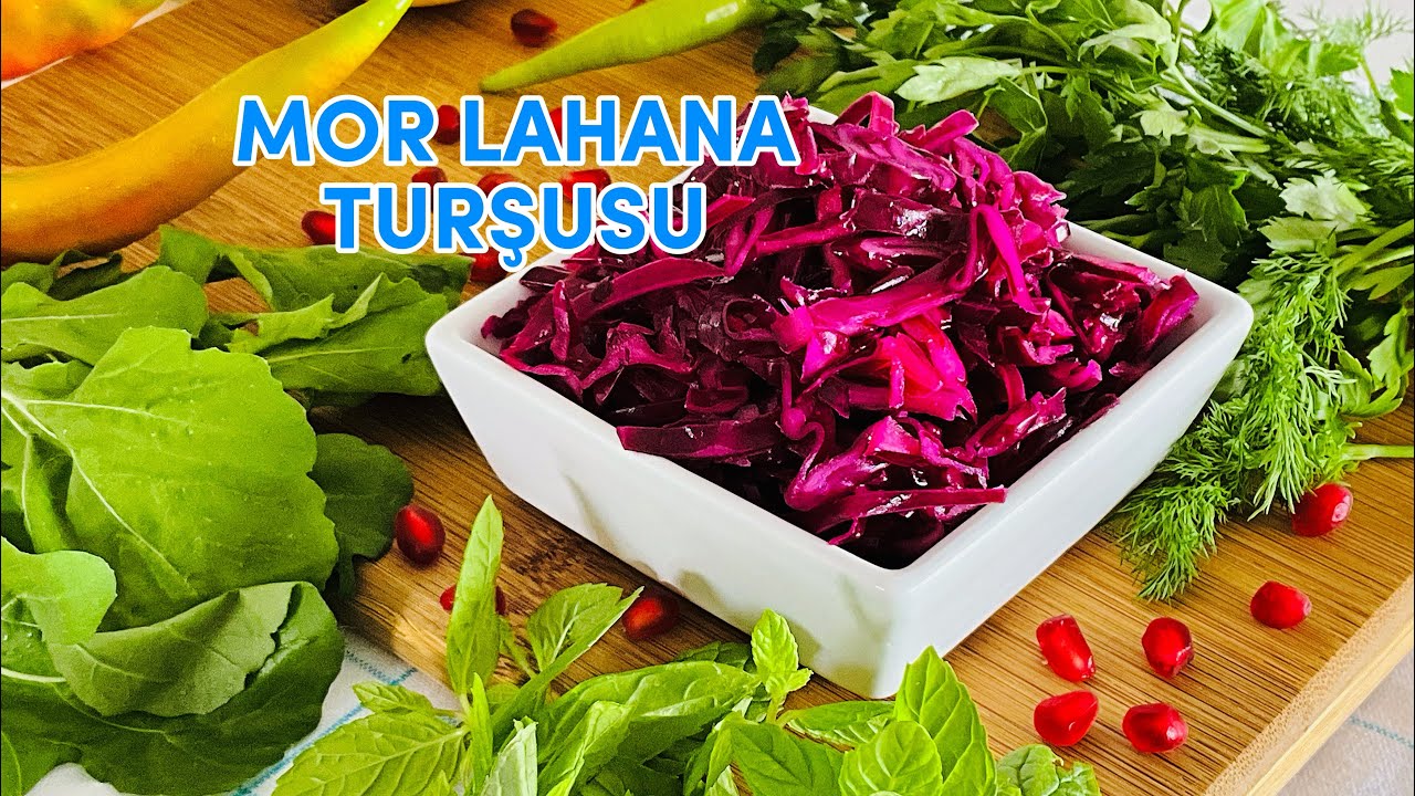 MOR LAHANA TURŞUSU. МАРИНОВАННАЯ КРАСНОКОЧАННАЯ КАПУСТА (БЫСТРАЯ)