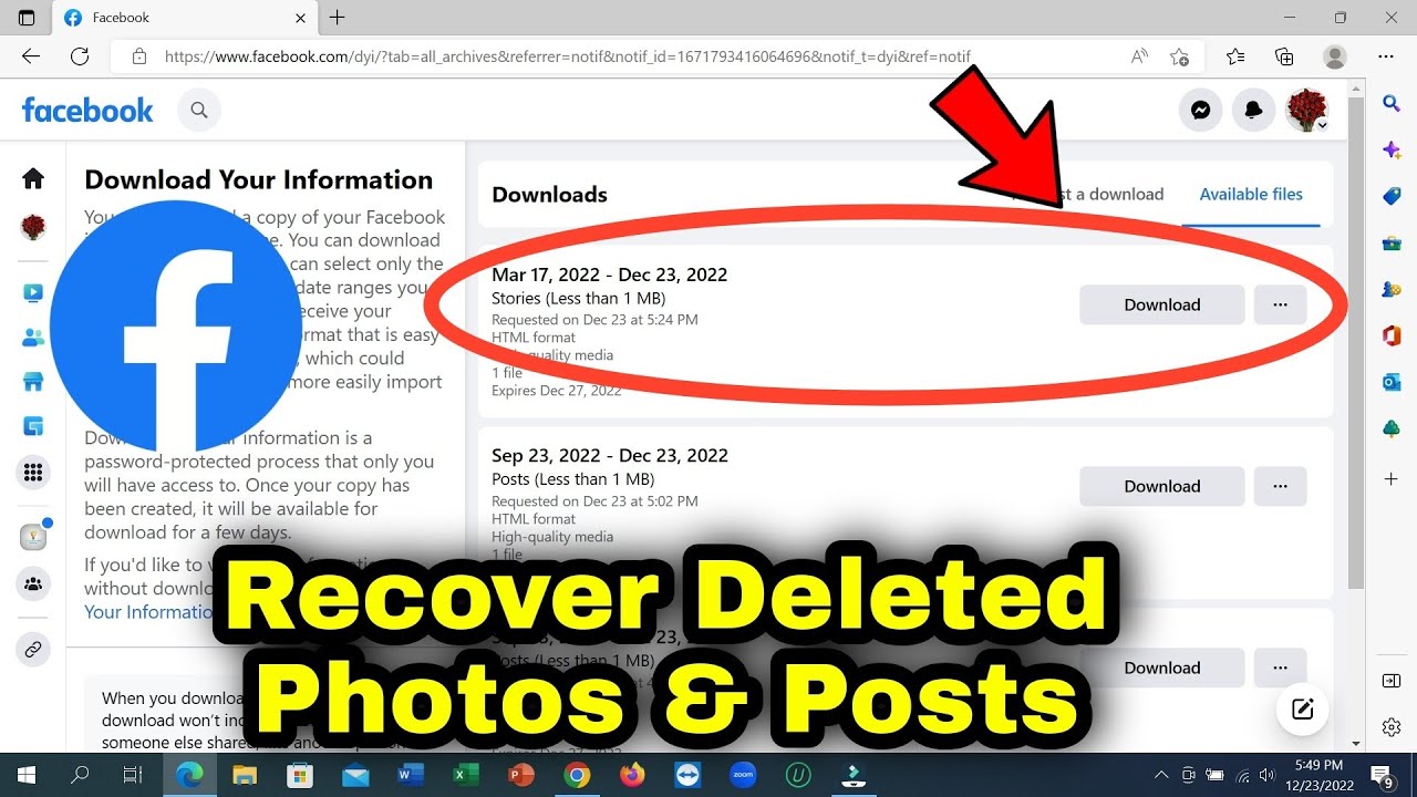 How To Recover Deleted Photos & Posts in Facebook