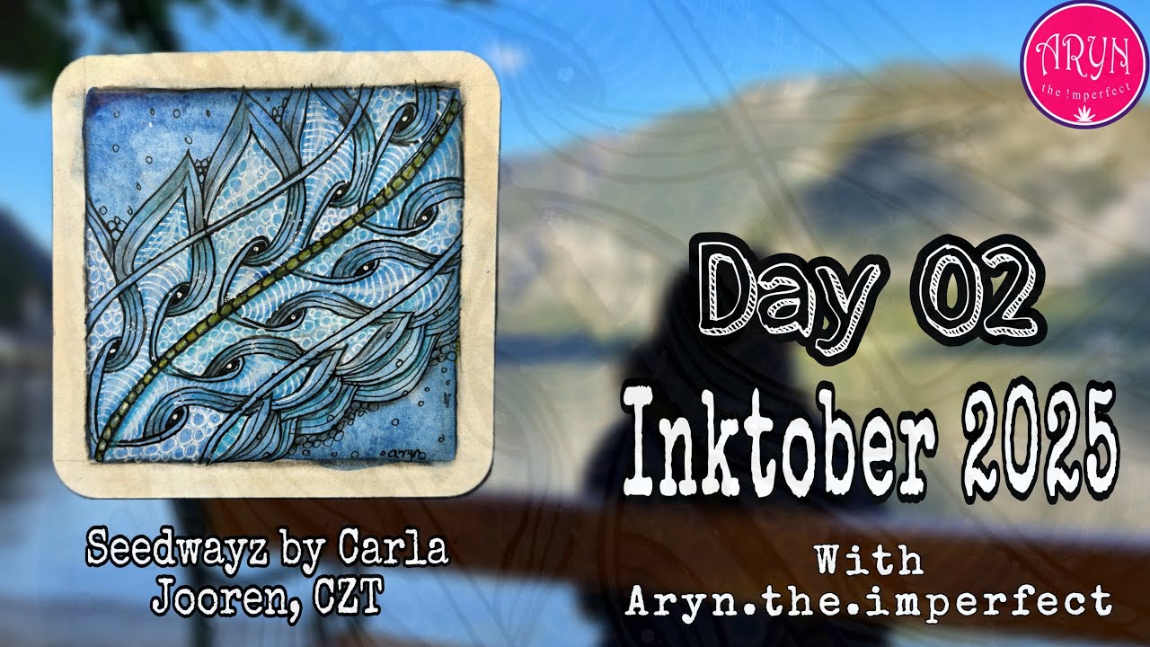 Inktober 2025 Day 02 Seedwayz | Draw with Aryn | Zentangle inspired Art #inktobertangles2025