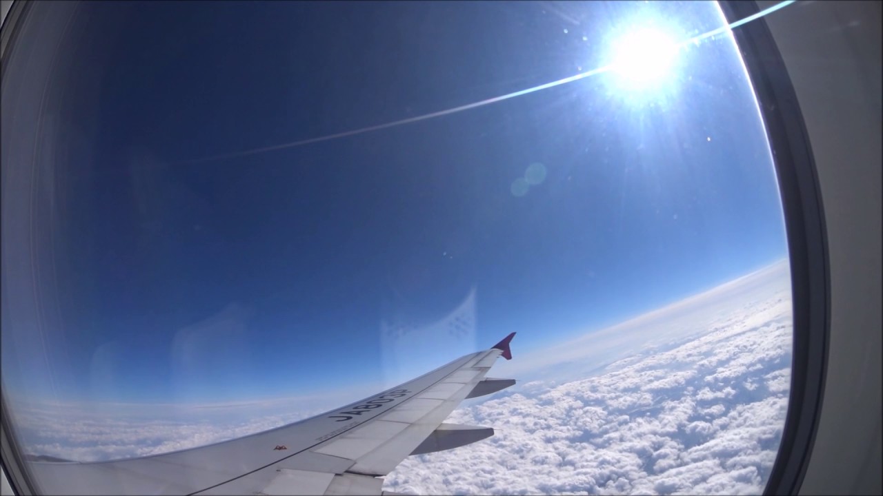 【Peach】汚い大阪の空気とサヨナラ！関西空港→新千歳空港車窓を16倍速で！