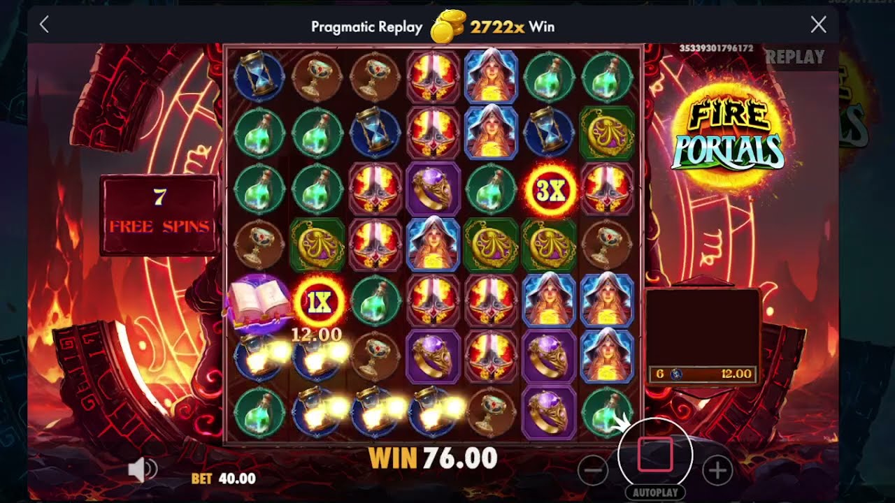 Fire Portals retriggers for a BIG WIN 2722x