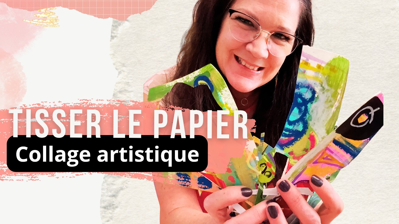 Tisser une image de magazine avec un fond en médiums mixtes | Collage artistique