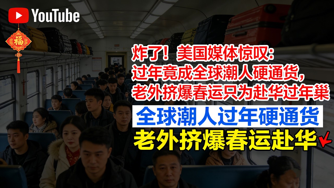 炸了！美国媒体惊叹：中国年竟成全球潮人硬通货，老外挤爆春运只为赴华过年🔥#中国年#老外过年#文化输出#免签政策#马年春节#春晚海外刷屏#老外赴华#中国文化#入境旅游#中国开放