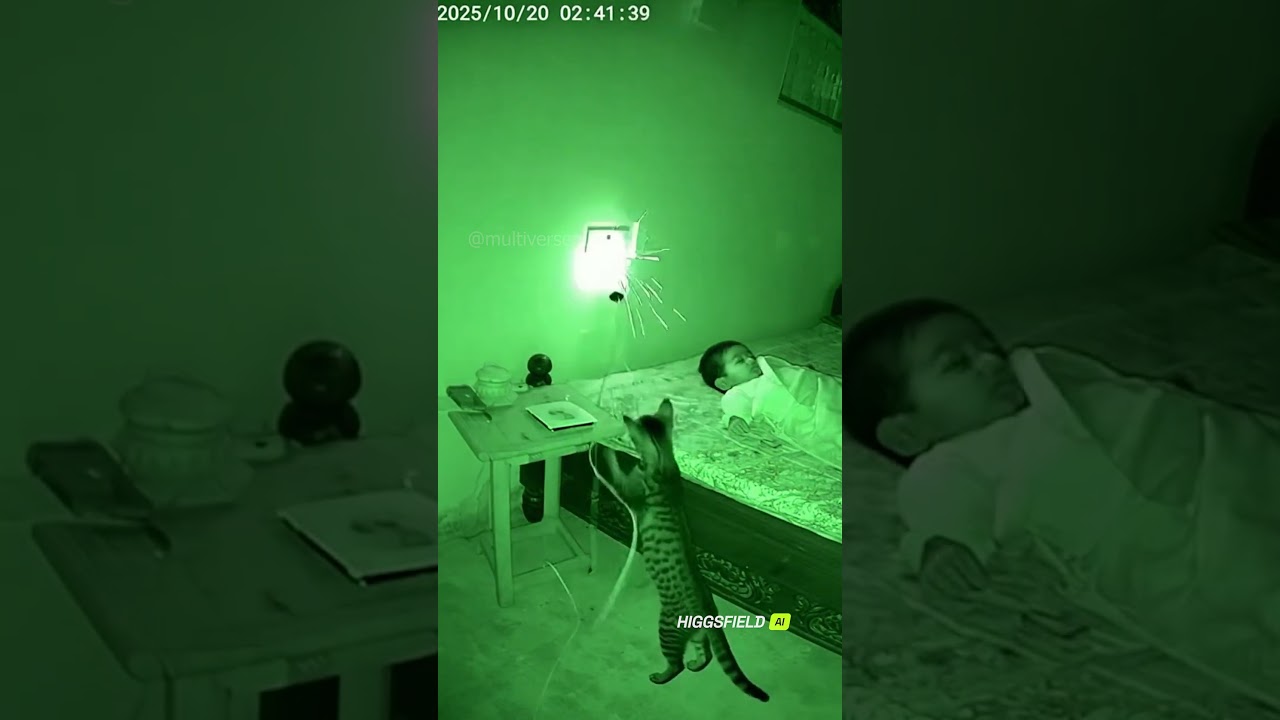 Midnight Hero! Cat Saves Baby from Spark Plug Fire