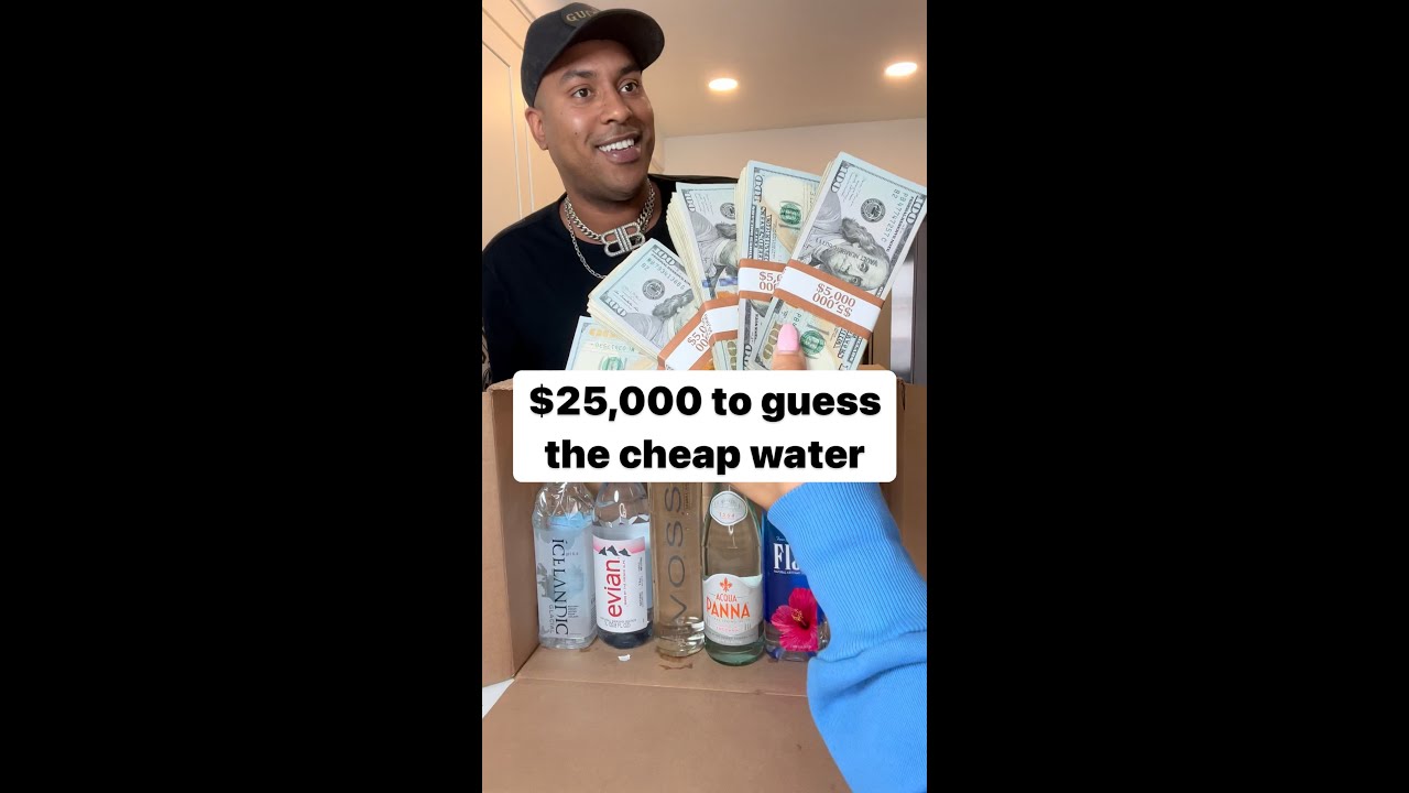 😱 $25,000 guess the water challenge! 💦 Results at the end... #shorts
