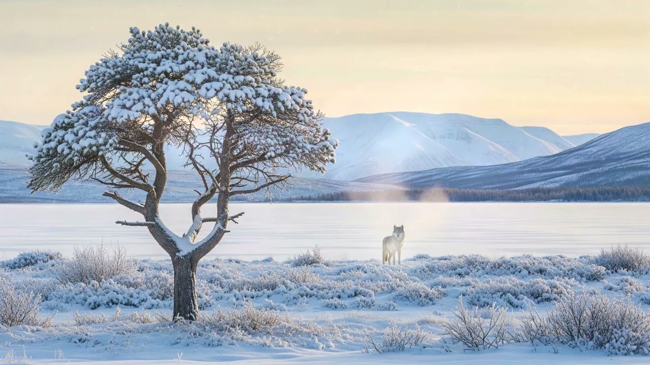 15 Minute - Polar Harmony: Meditative Stillness by a Frozen Arctic Lake - Winter Meditation