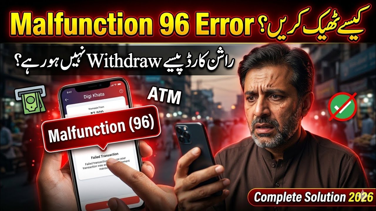 Rashan Card 96 Malfuncution Eror Solve 100%| Rashan card Withdraw Problem #malfunction