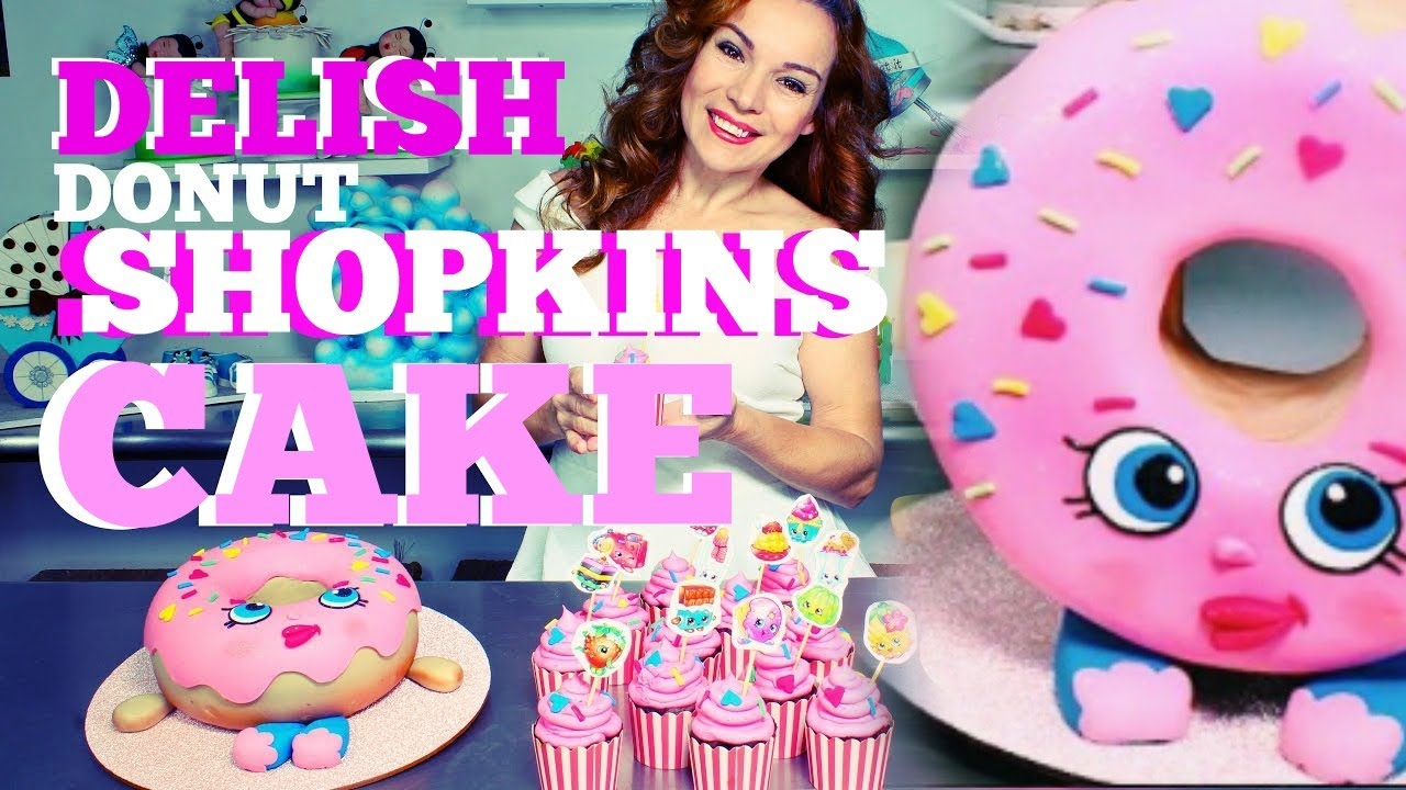 SHOPKINS PINK FONDANT DELISH DONUT CHOCOLATE MUD CAKE W/ SPRINKLES | BY VERUSCA WALKER