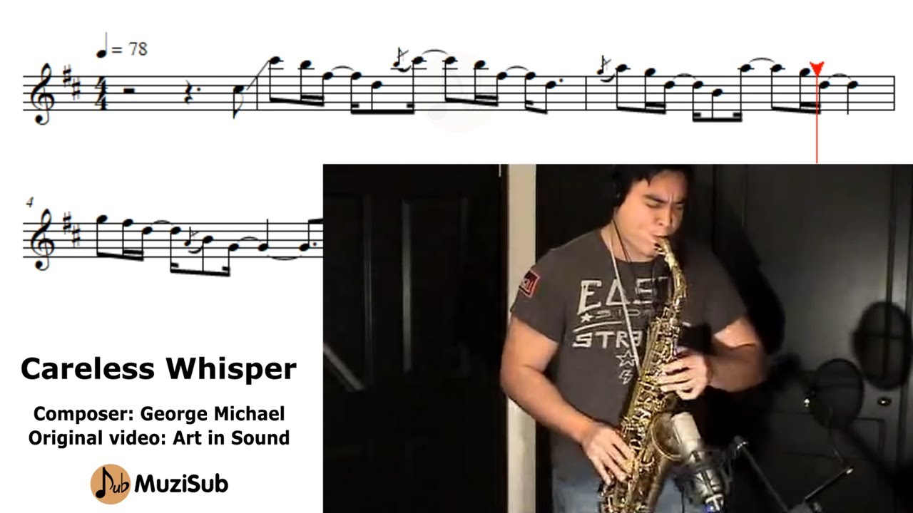 Careless Whisper - Saxophone - Sheet music play along #muzisub