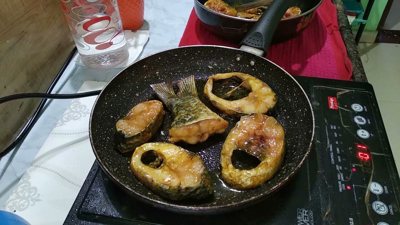 crispy fried Fish on Induction