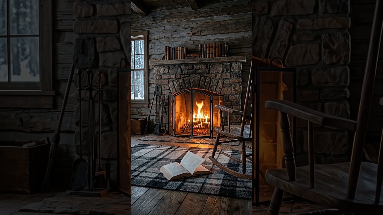 Cozy Fireplace & Open Book ❄️📚 