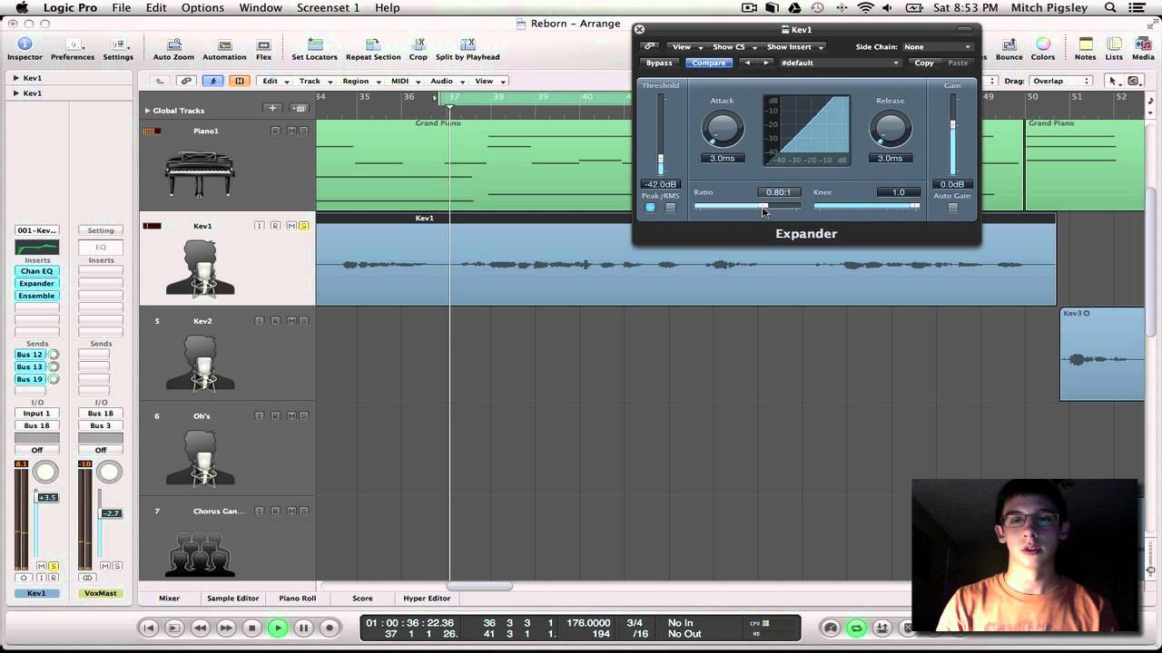 Logic Pro 9 Tutorial - Noise Floor Reduction with Expander
