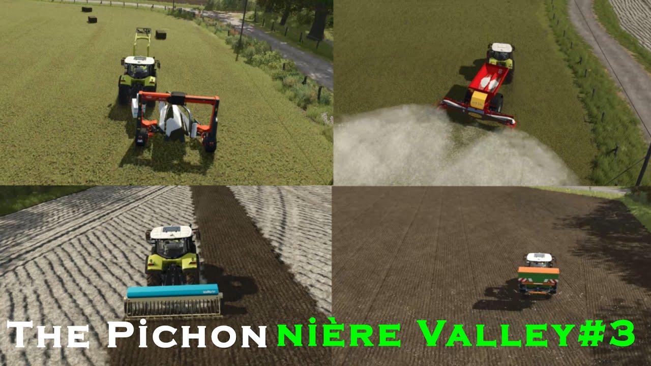 🇫🇷 Wrap the bales with the correct tool, spreading lime & fertilizer, seeding spring barley